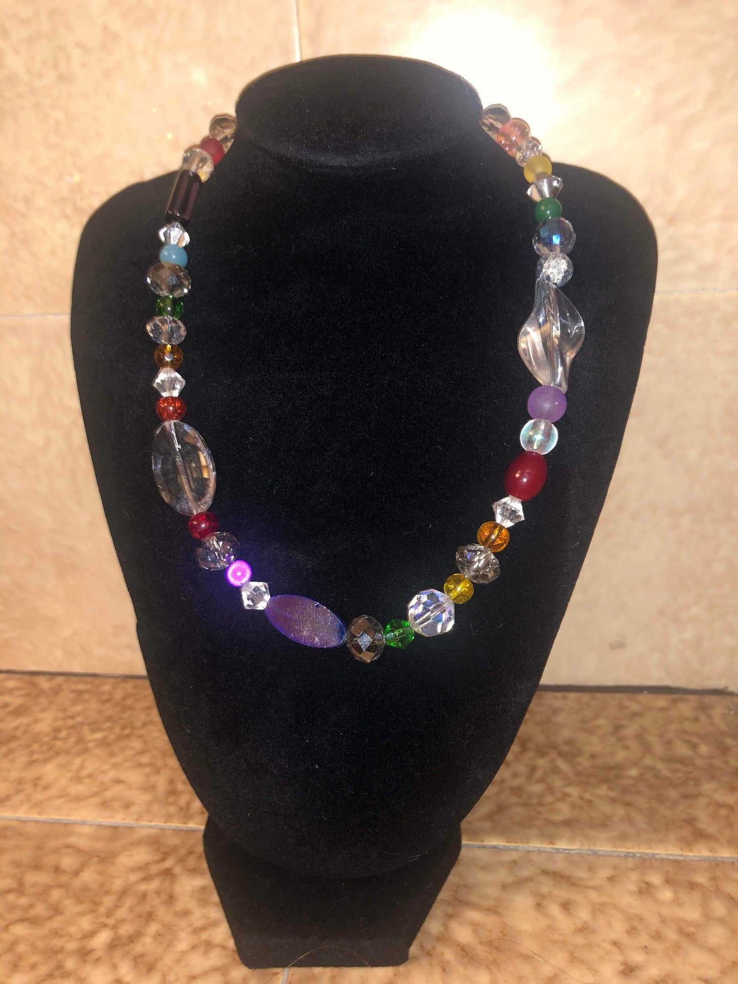 Rainbow glass necklace