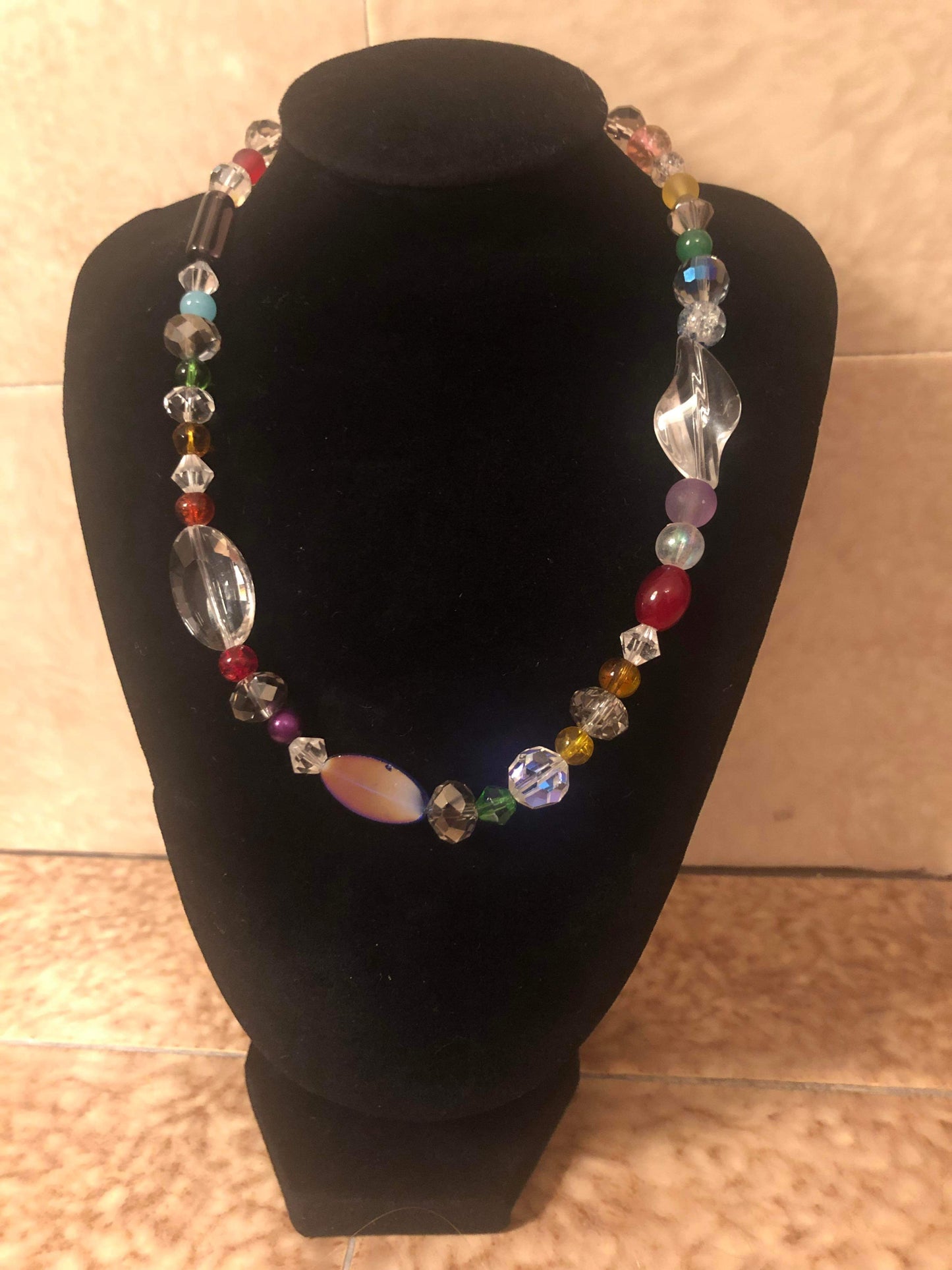 Rainbow glass necklace